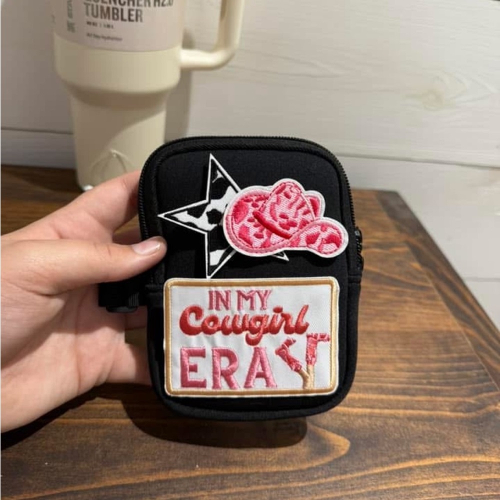 Black Cowgirl Era Patch Mini Bag